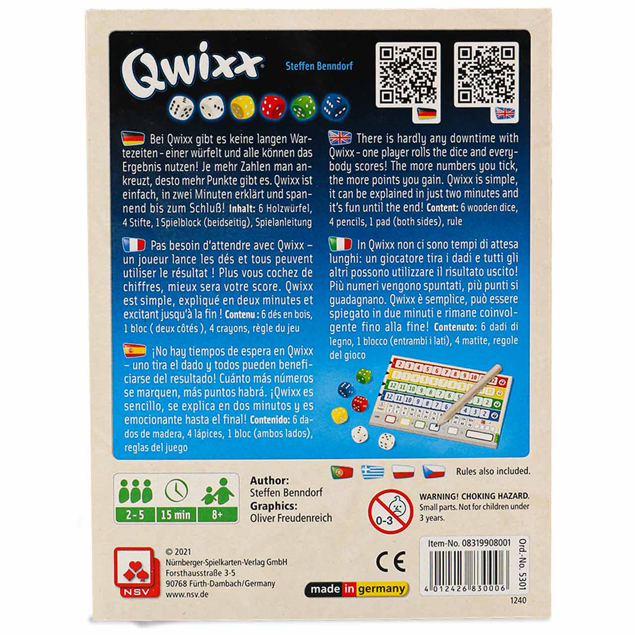 Qwixx – Würfelspiel ab 8 Jahren