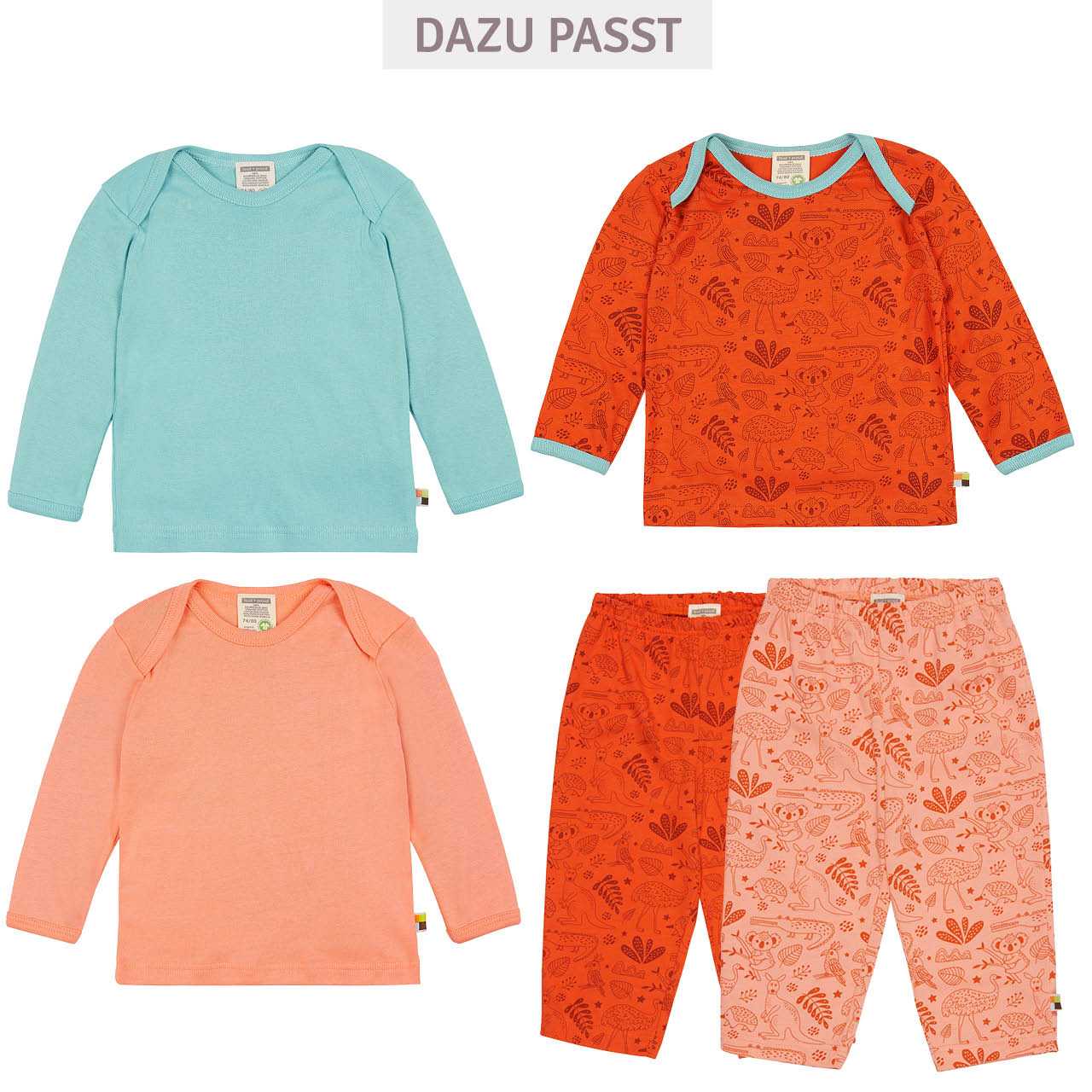 Leichte Sommerhose Dschungeltiere apricot