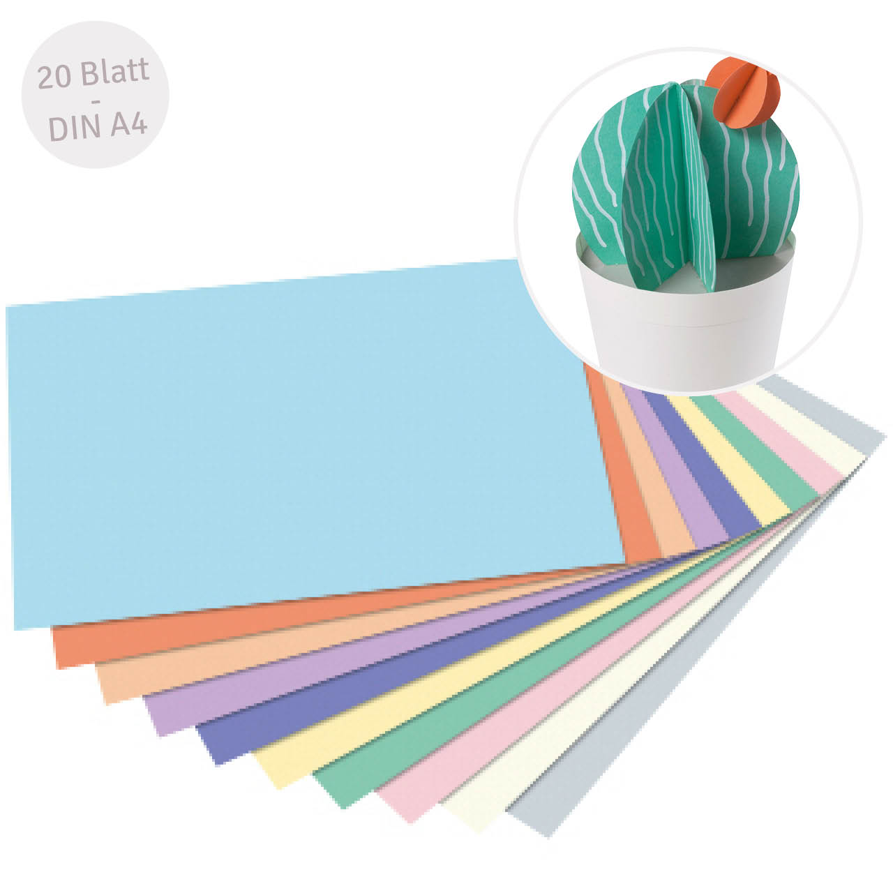 Pastell-Block Tonpapier & Fotokarton DIN A4 20 Blatt