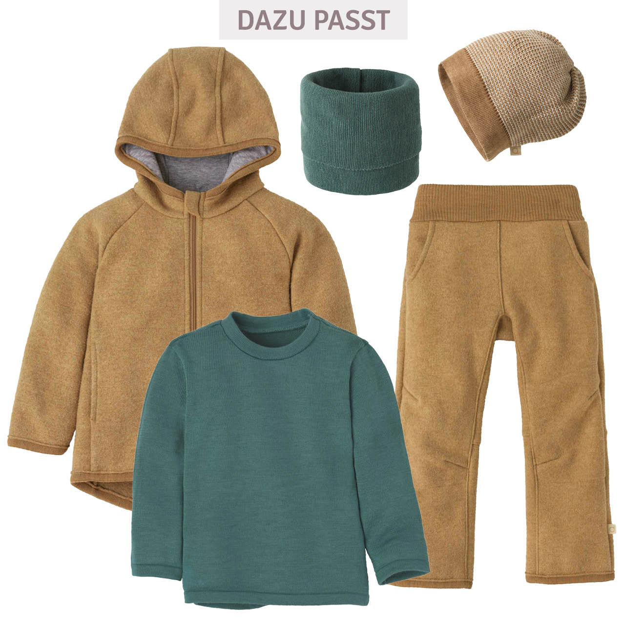 Warme Walkhose Wolle karamell