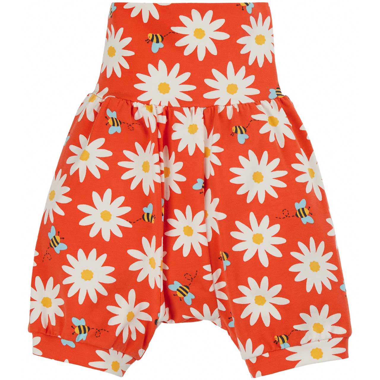 Leichte Mädchen Shorts Gänseblümchen orange