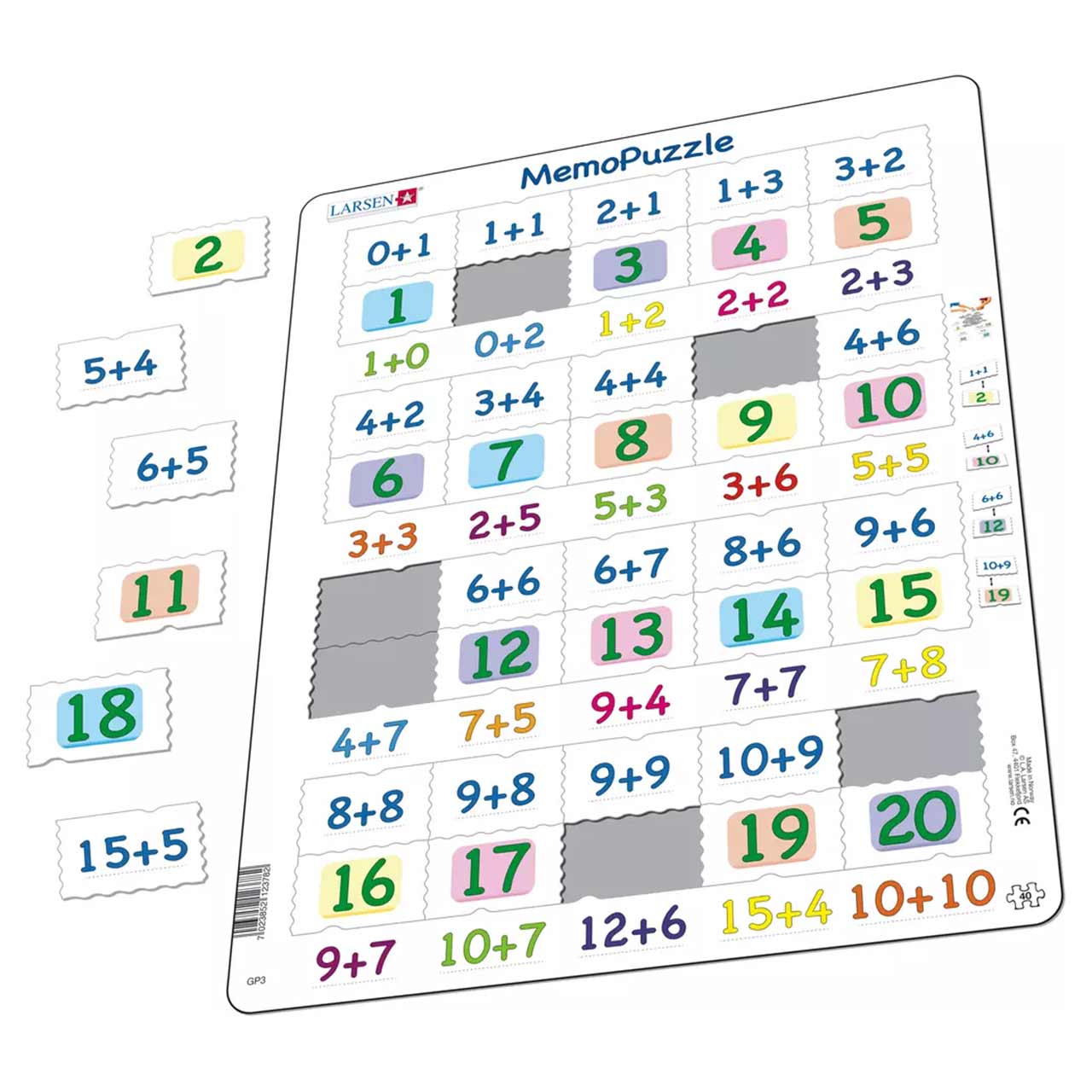 Lernpuzzle Zahlen 1 bis 20 für Kinder ab 5 Jahre