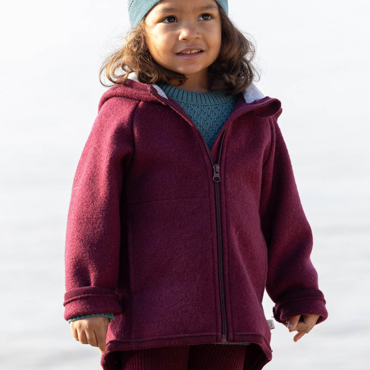 Walkjacke mit Reissverschluss cassis