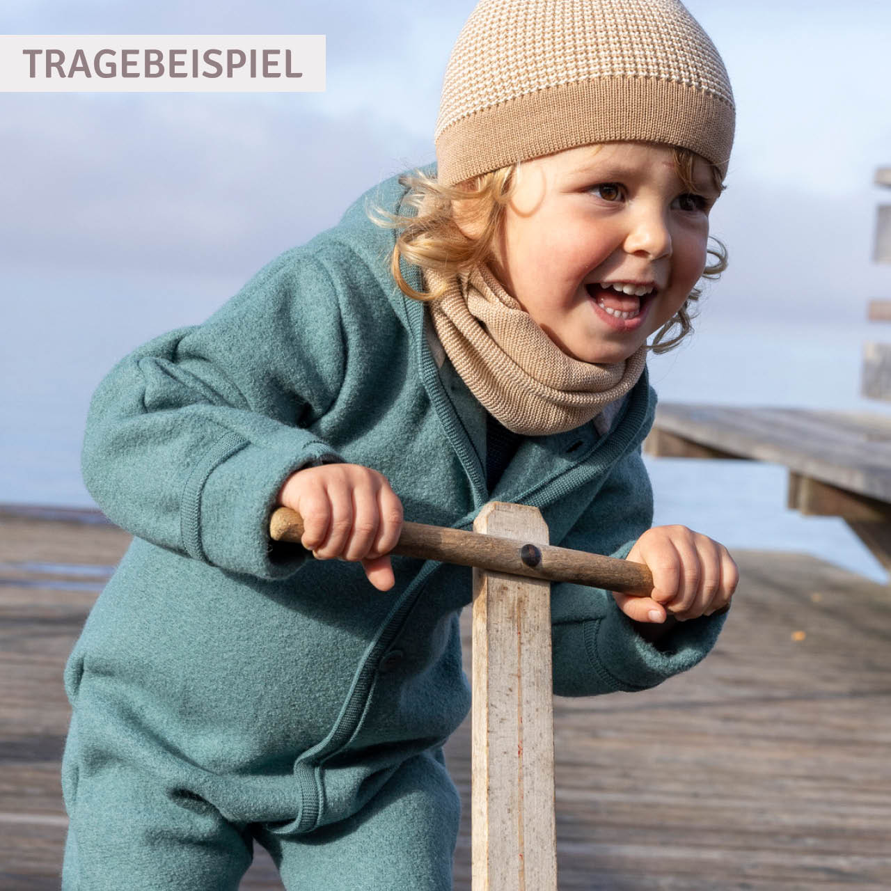 Melierter Strick Woll Schlauchschal anliegend ab 1-10 Jahre
