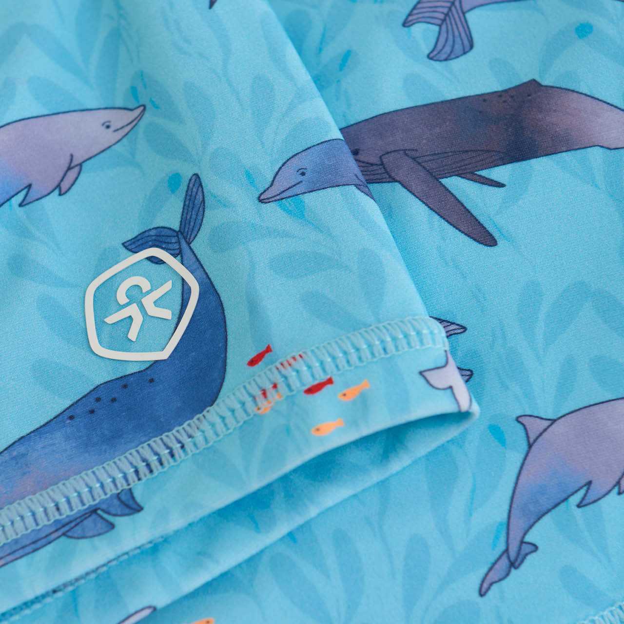 Kurze Badehose Fische blau