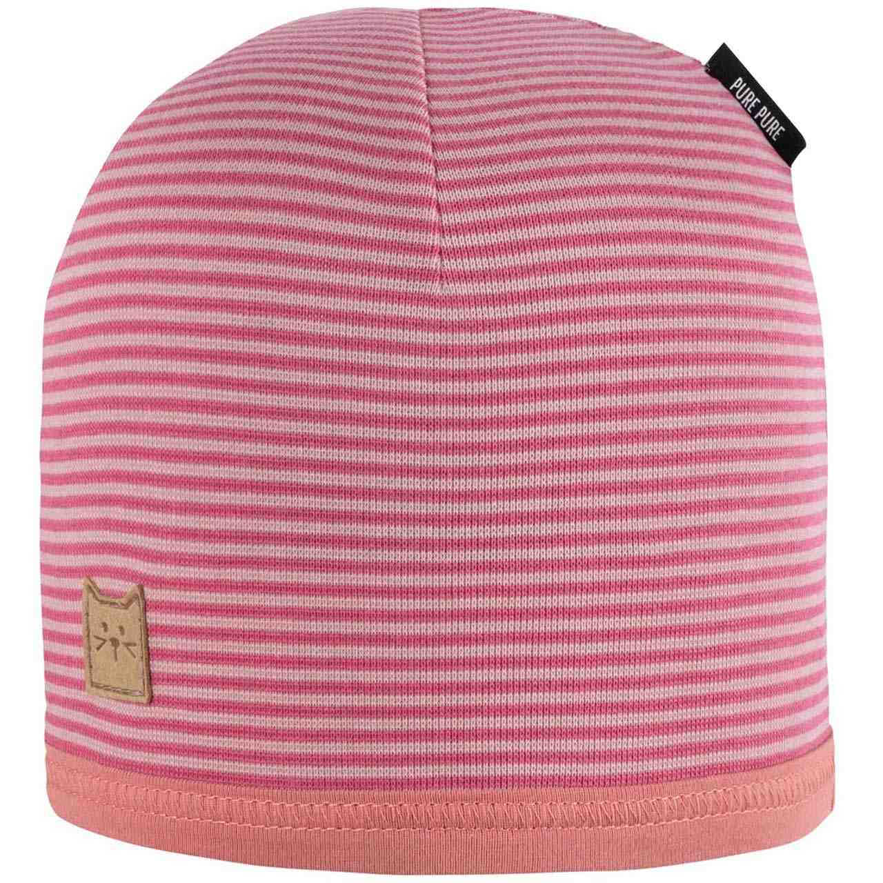 Leichte Beanie Ringel fuchsia-rose