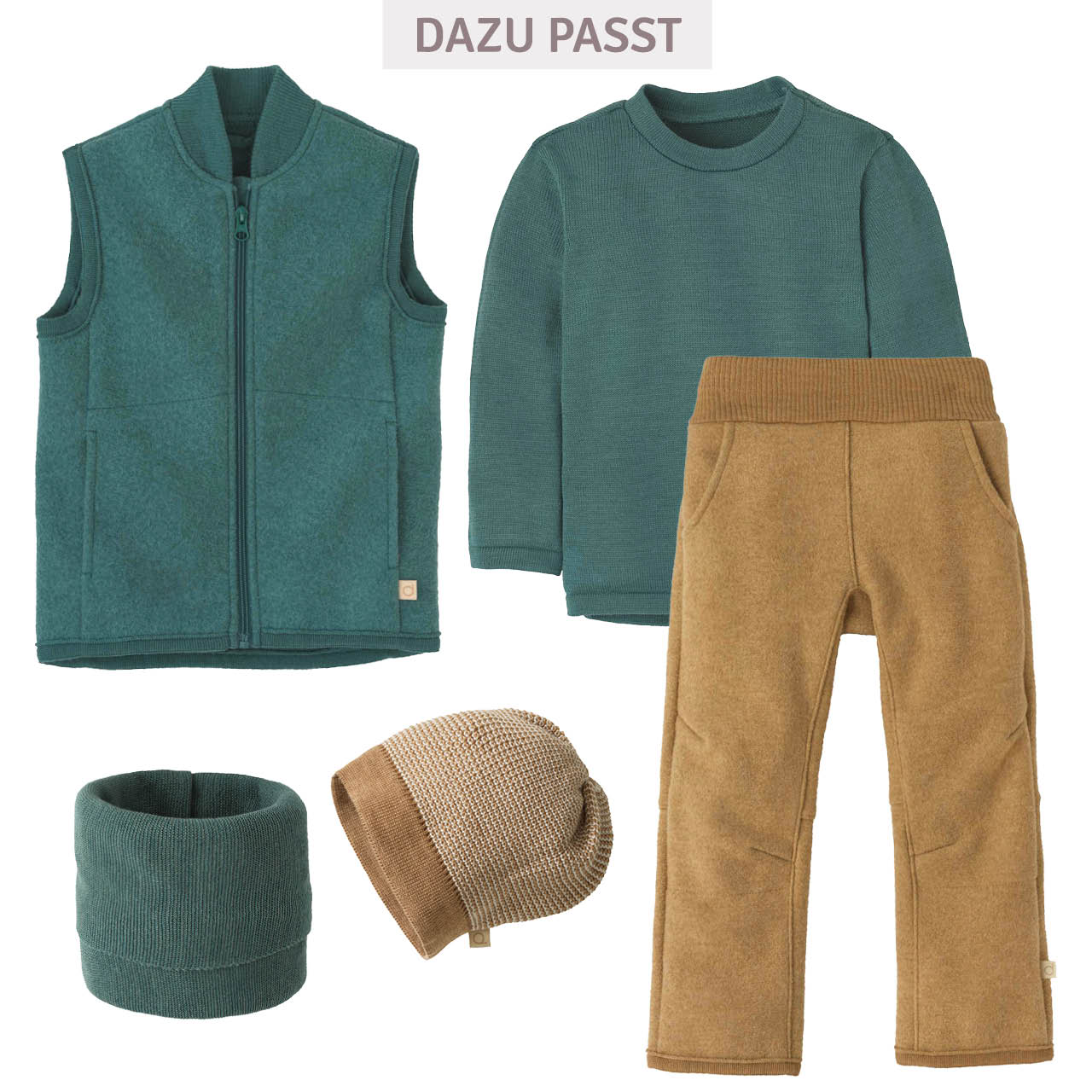 Walk-Weste Zipper eukalyptus