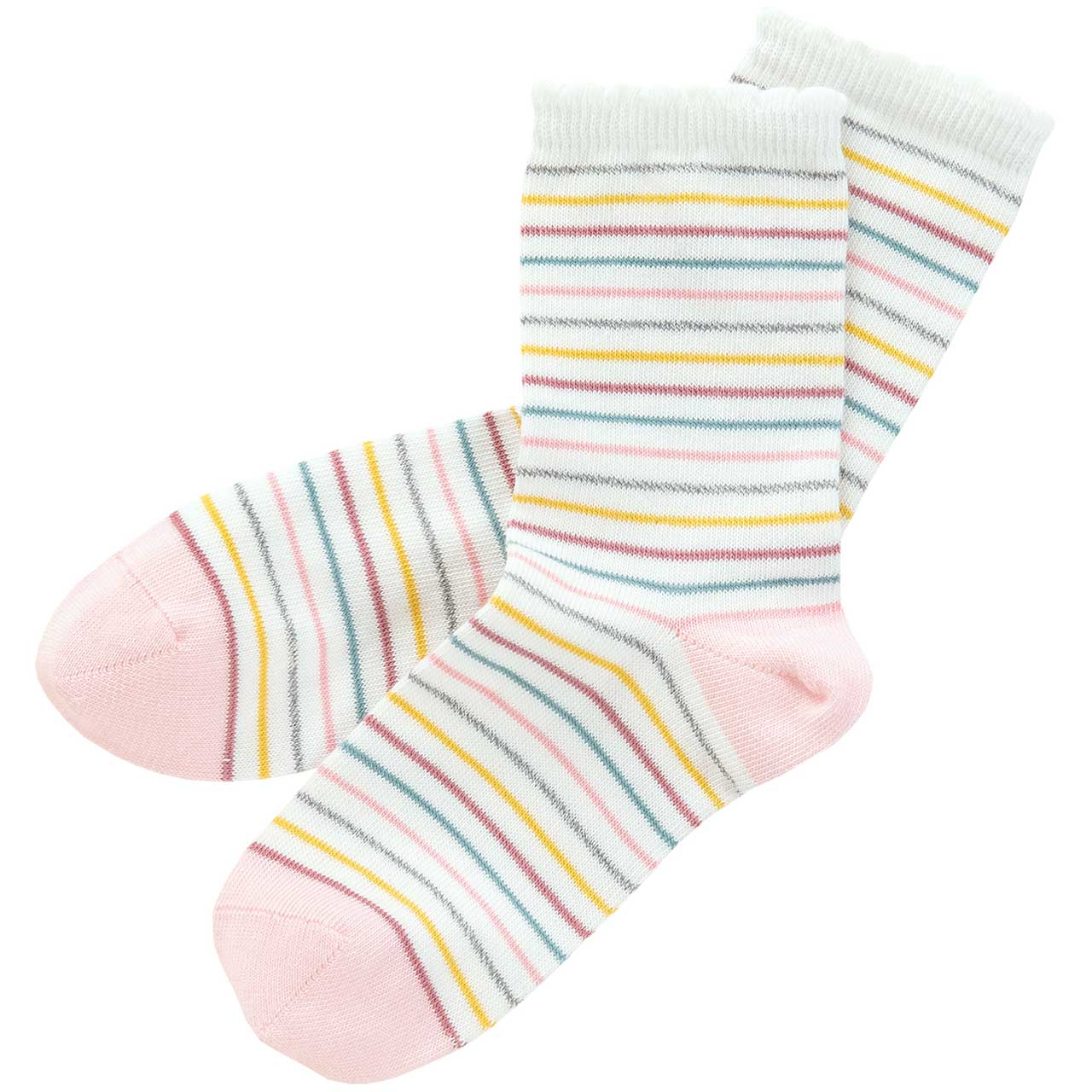 Kinder Socken leichte Ringel rosa