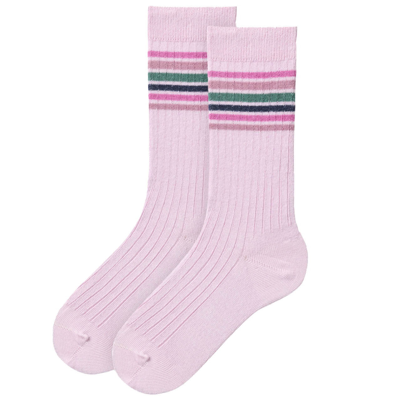 Doppelpack Socken Rippe blau-rosa