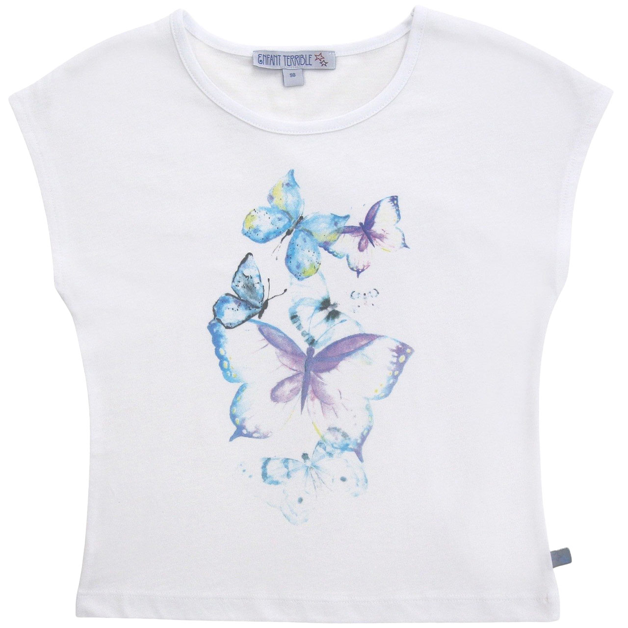 Sommer Shirt Schmetterling-Druck in weiß