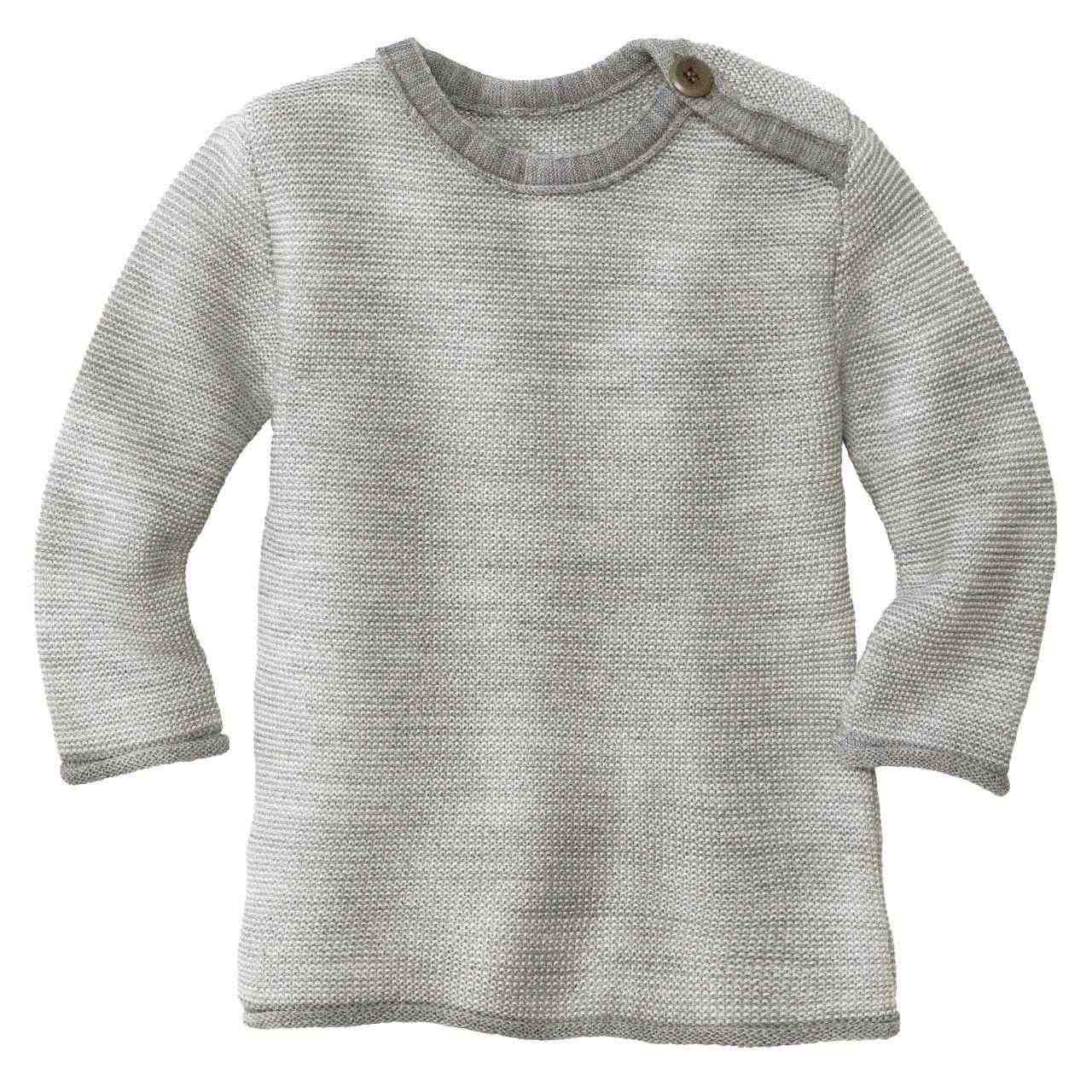 Pullover Baby Schurwolle grau meliert