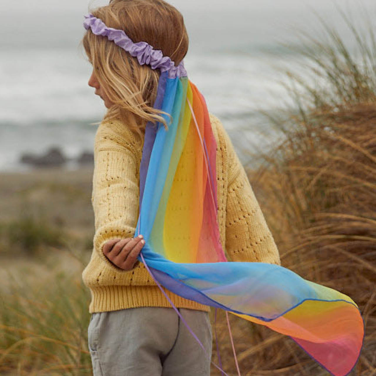 Regenbogen Schleier aus Seide