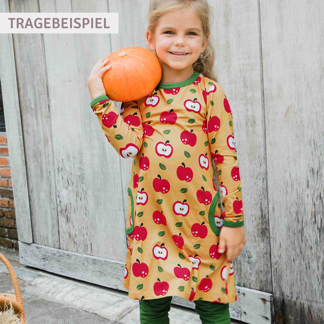 Langarmkleid Blumen gelb