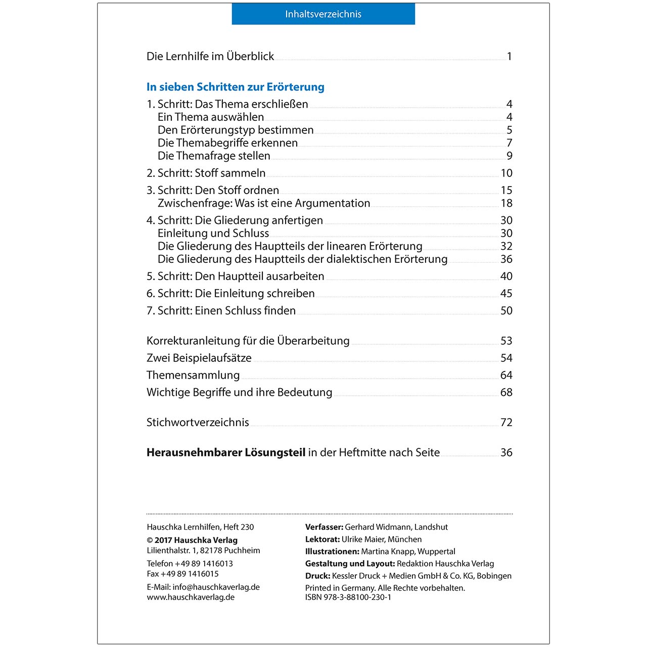 Übungsheft Aufsatz „Erörterung“ 8. bis 11. Klasse