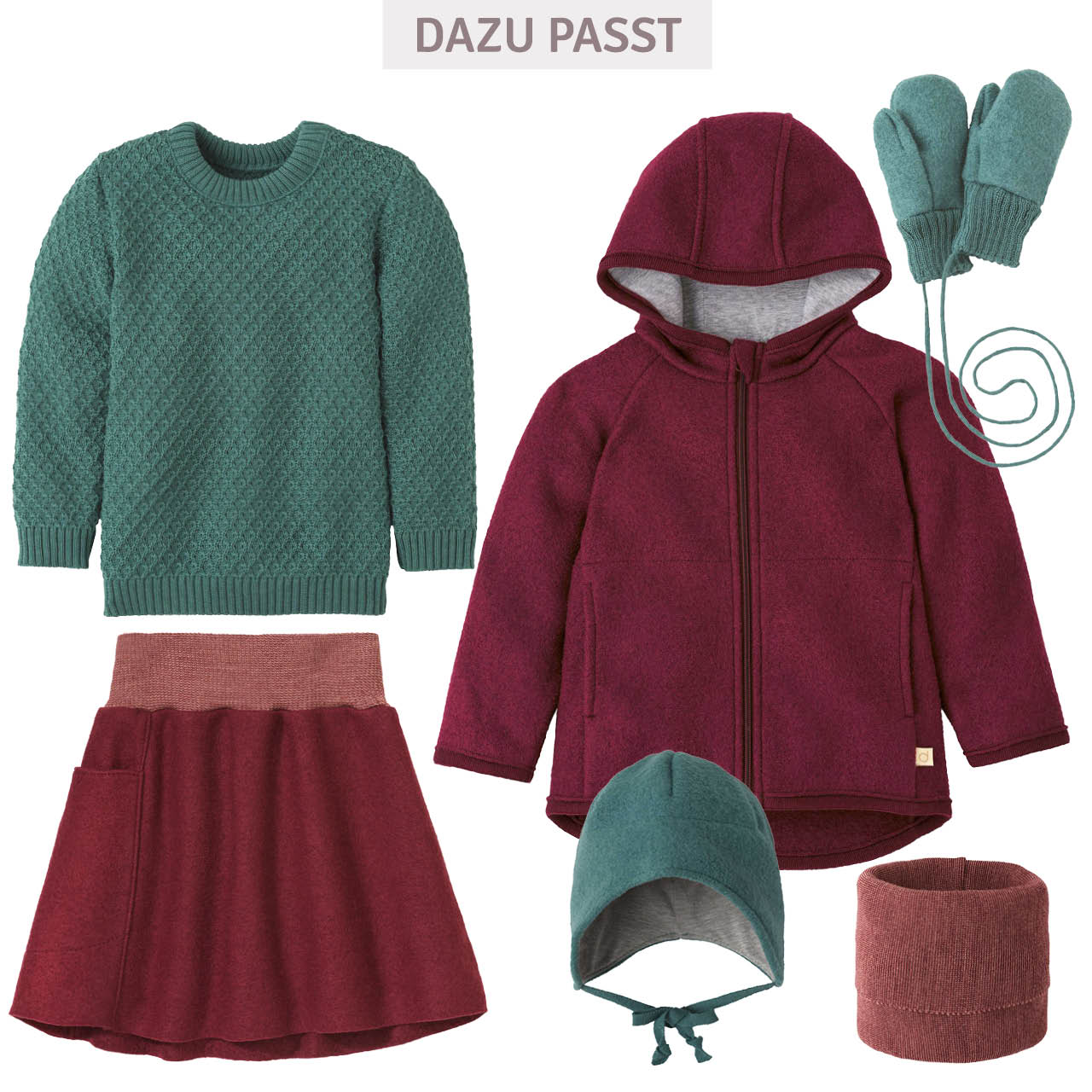 Walkjacke mit Reissverschluss cassis