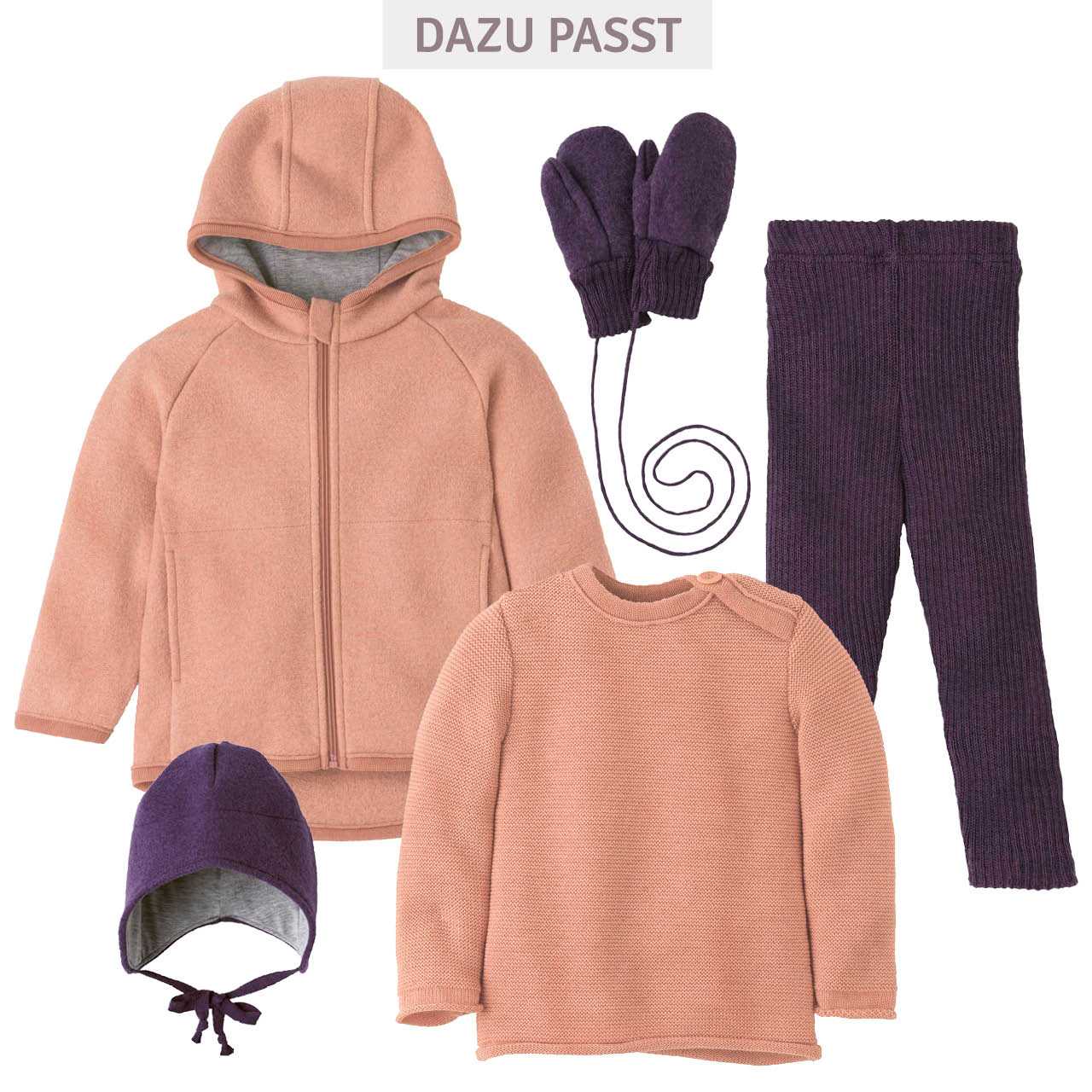 Woll Leggings aubergine warm und mitwachsend