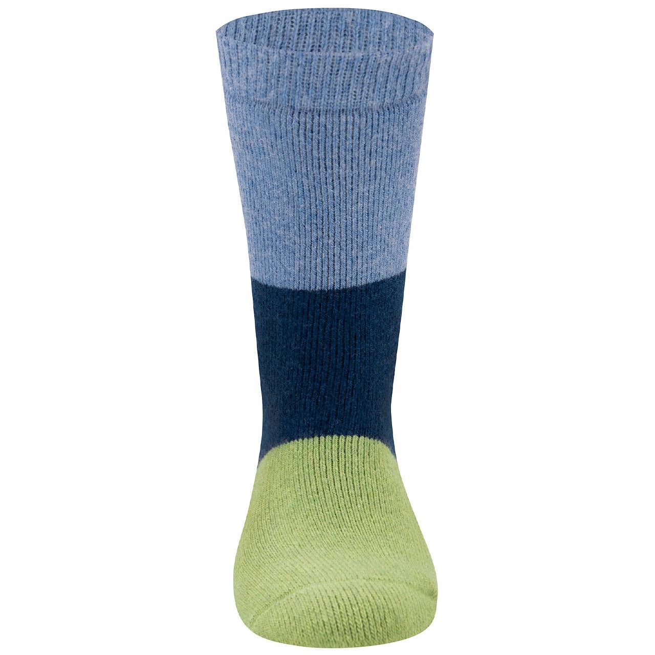 Warme Gummistiefel Socken Schurwolle blau