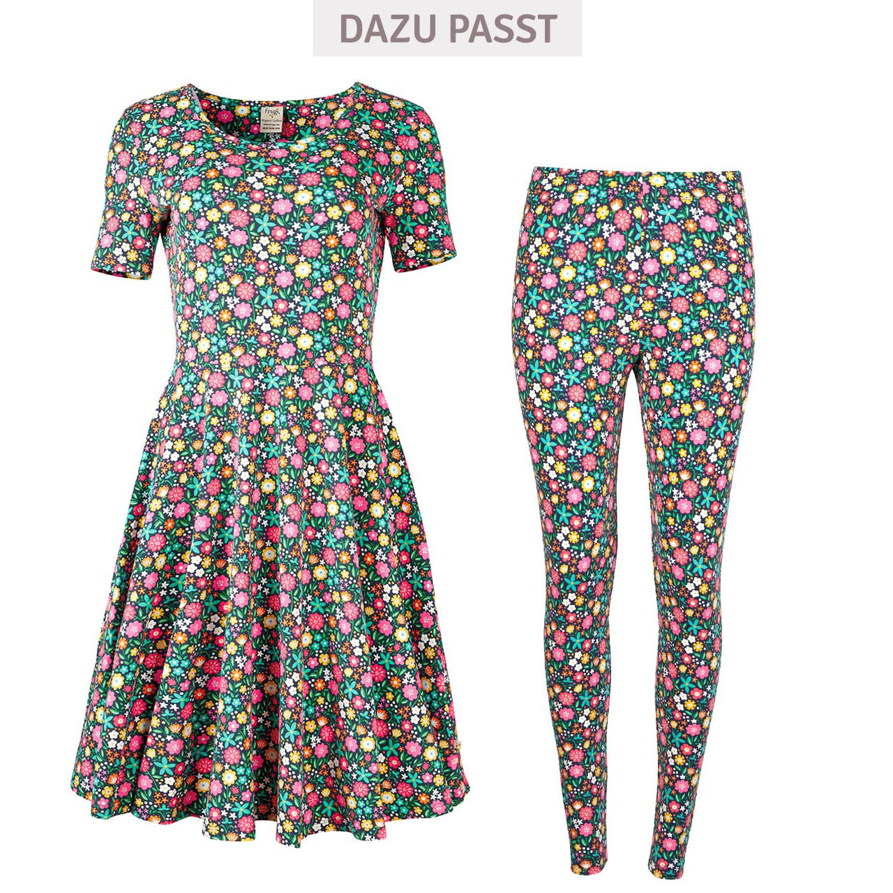 Kurzes Damen Skaterkleid kurzarm Blumen