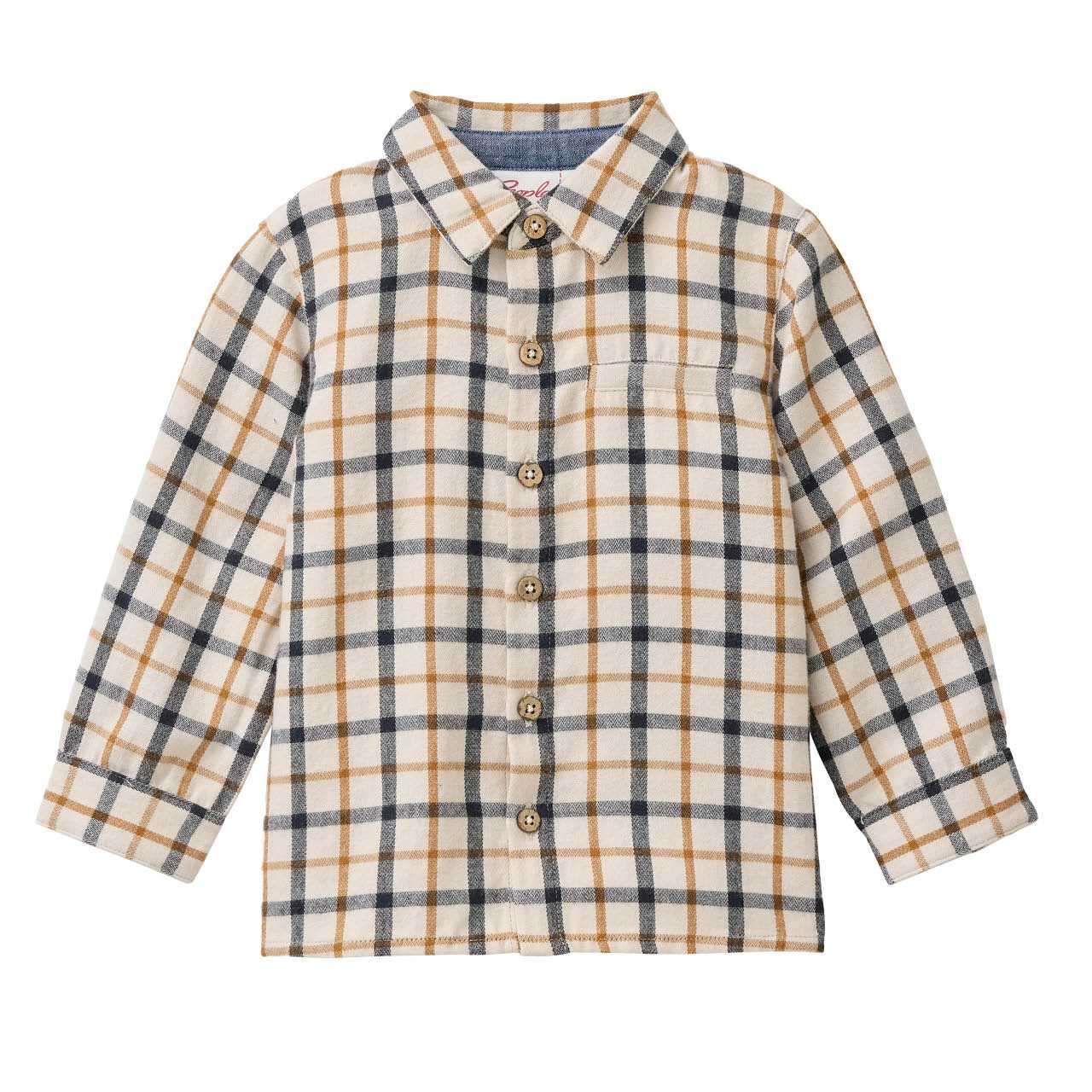 Warmes Flanellhemd hellbeige kariert Warmes Flanellhemd hellbeige kariert
