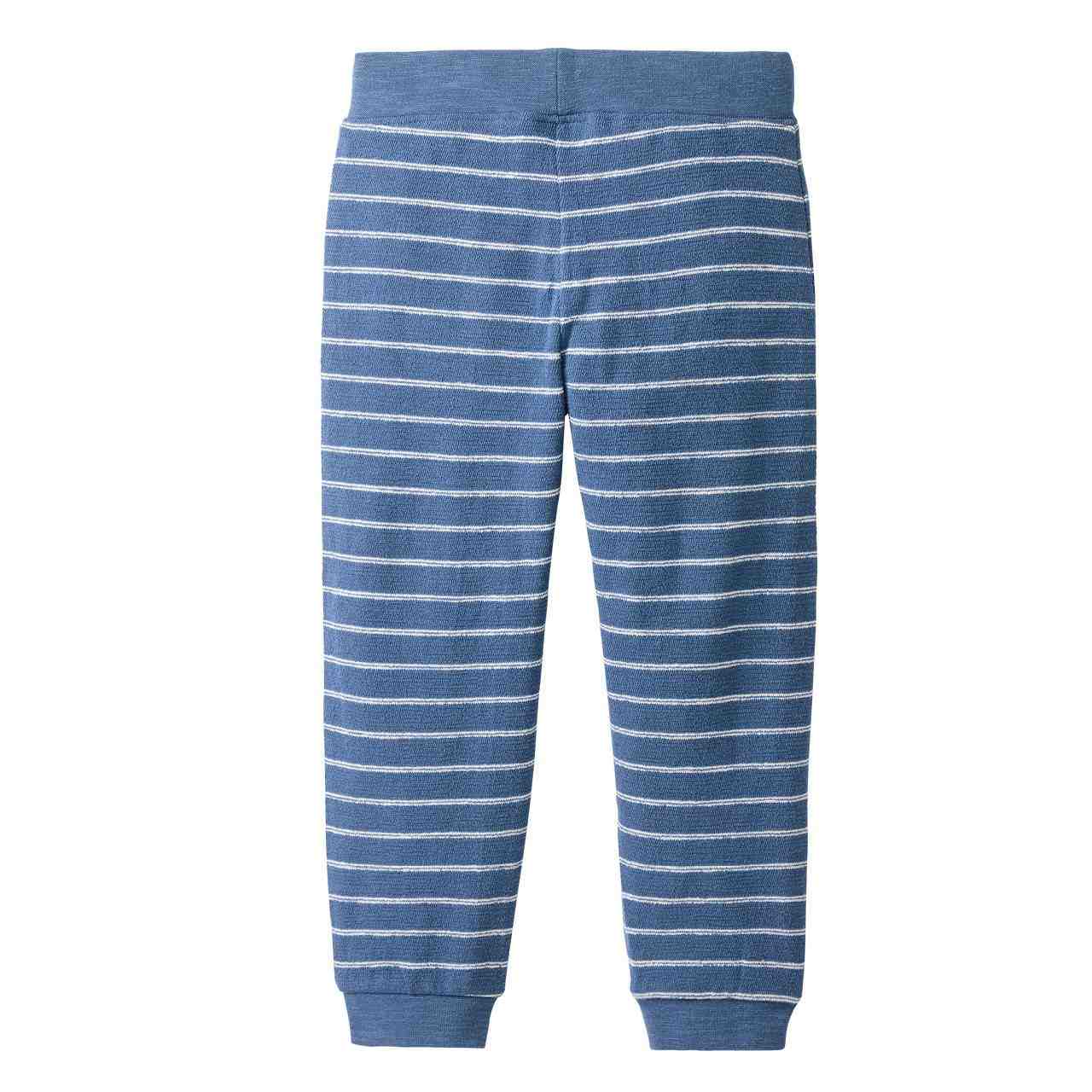 Leichter Sweat Jogginganzug blau geringelt