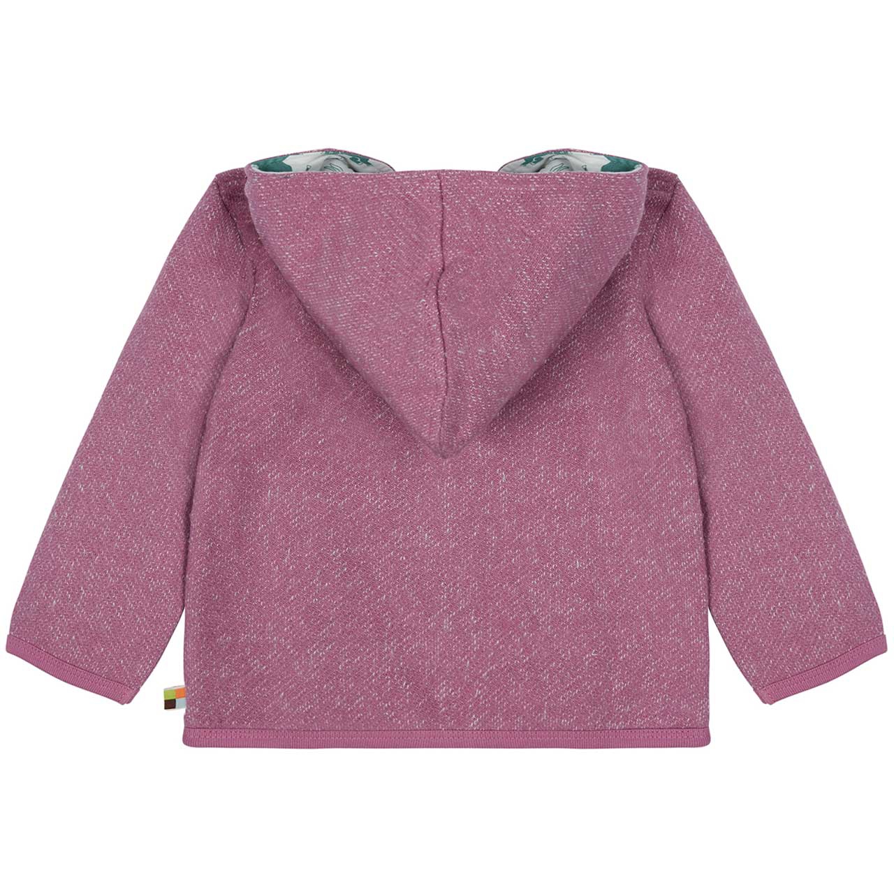 Kuschelige Strick Kapuzenjacke pink meliert