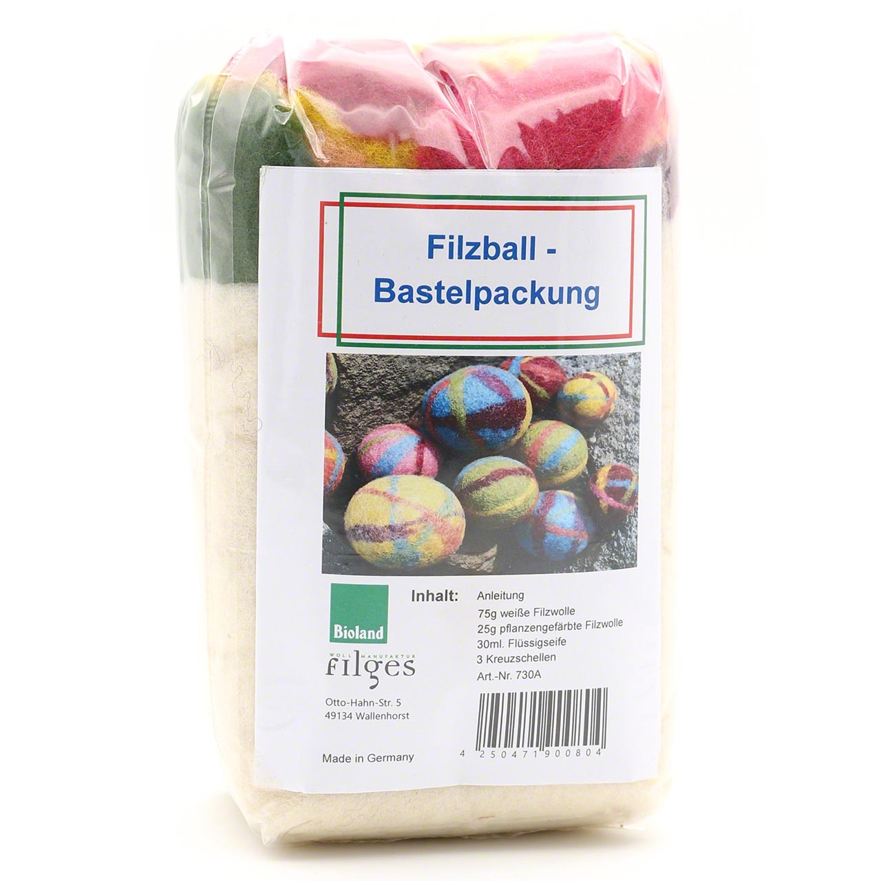 Filzball-Bastelpackung zum Nassfilzen