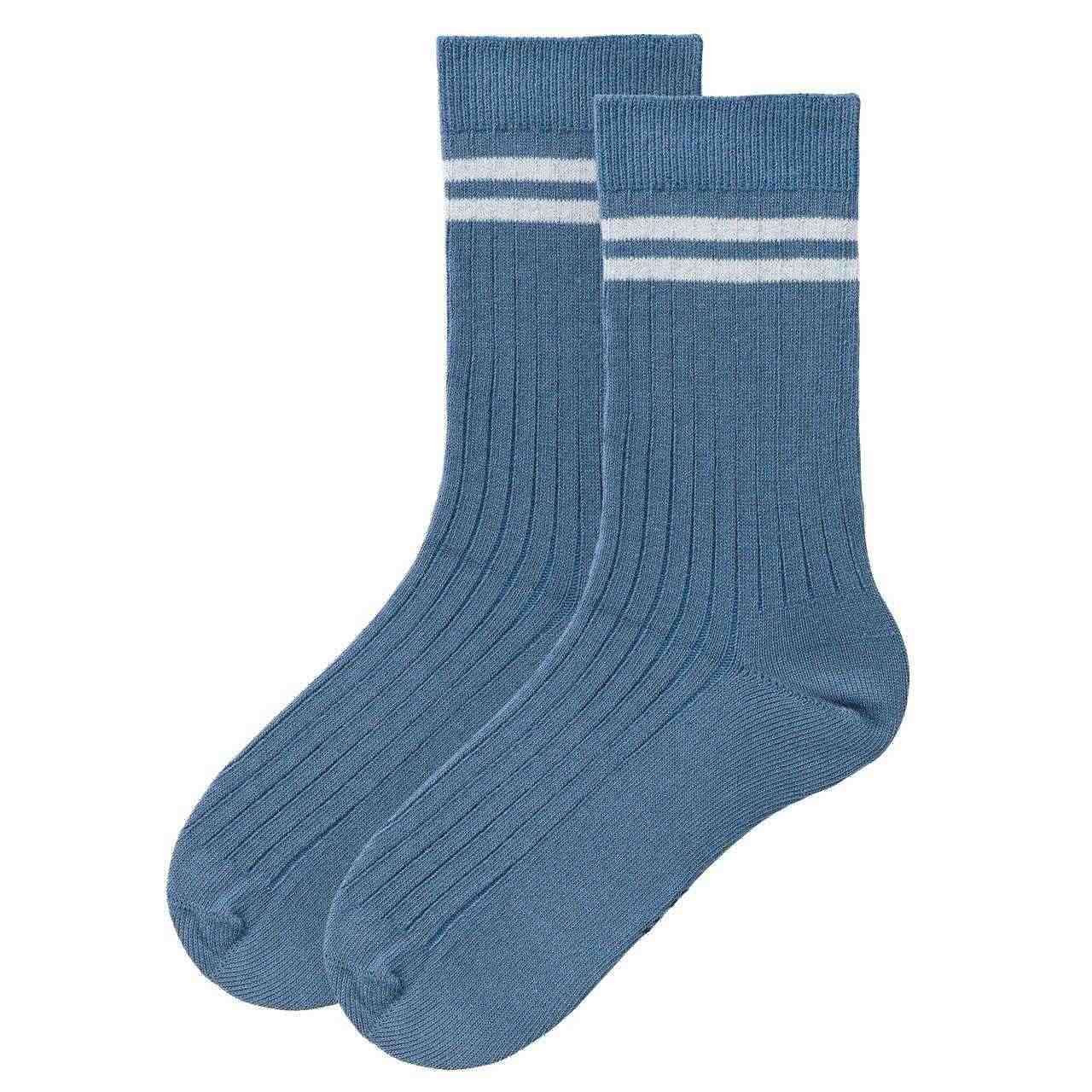 Rippe Socken Doppelpack Blaumix