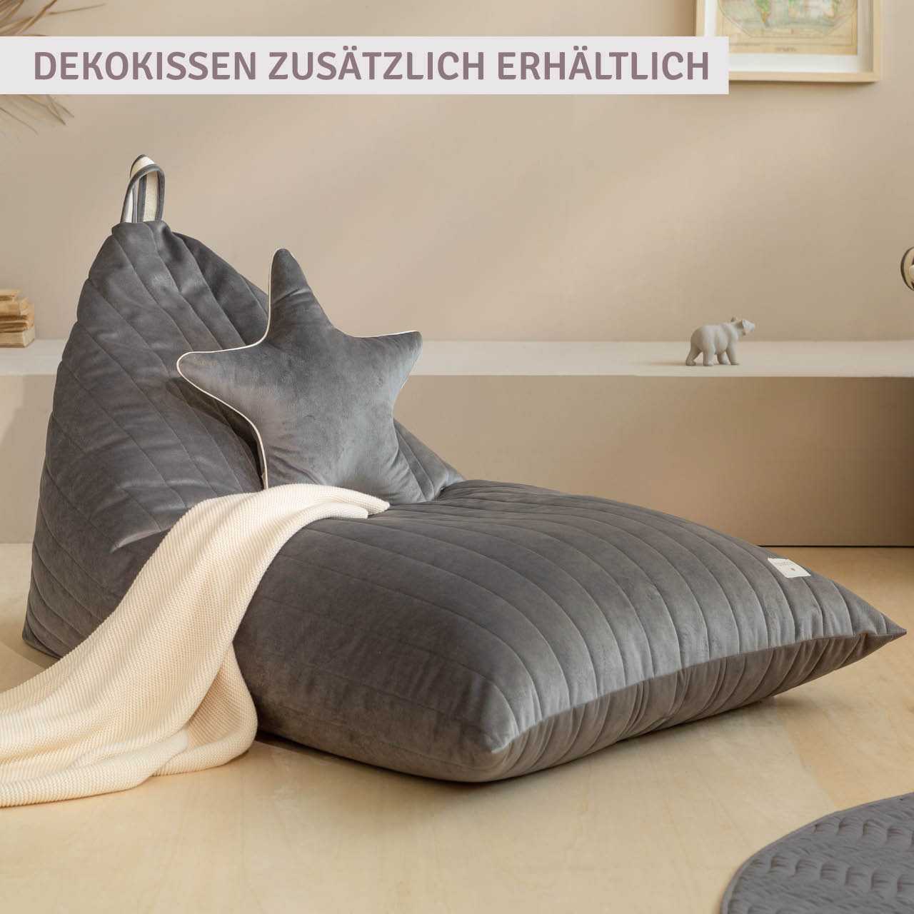 Waschbarer Sitzsack für Kinder – Öko-Samt