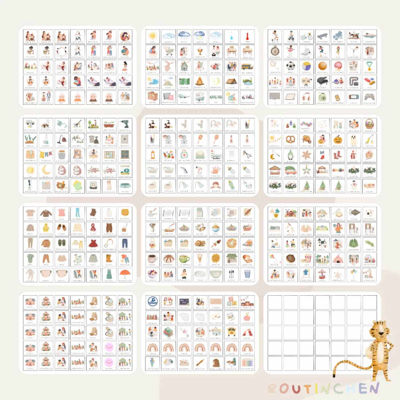 Großer Wochenplaner A3 Tiger inkl. 420 Symbole