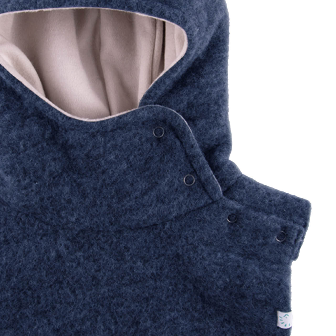 Warme Wollfleece Schlupfhaube dunkelblau