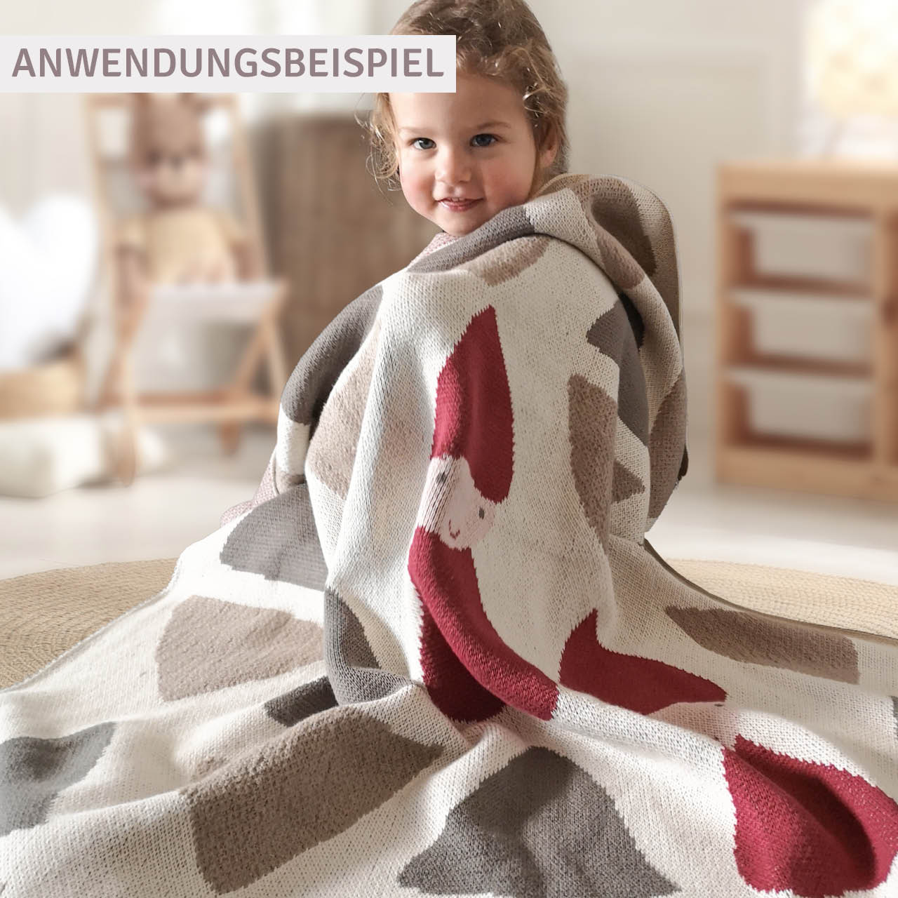 Weiche Babydecke anschmiegsam rote Schnecken 80 x 100 cm