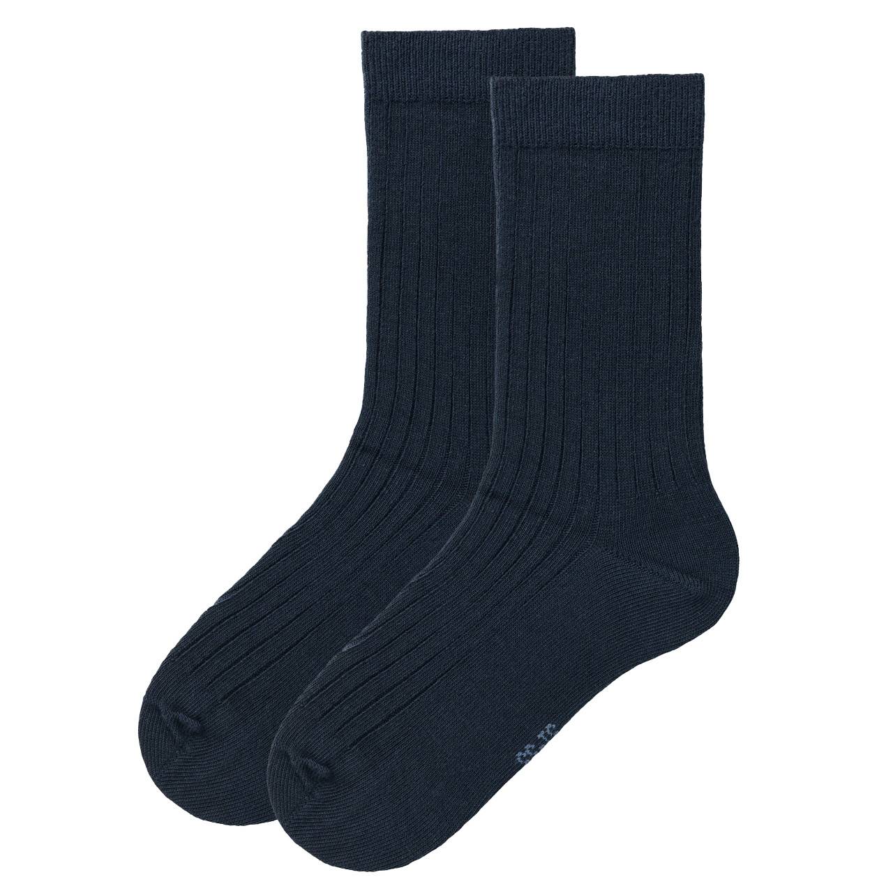 Rippe Socken Doppelpack Blaumix