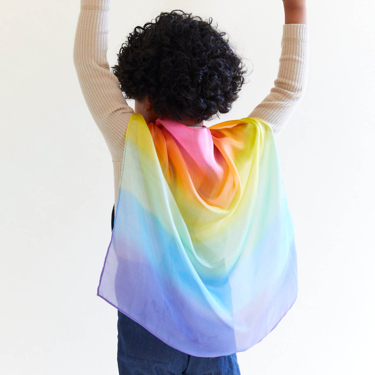 Regenbogen Spieltuch Seide klein 53 x 53 cm