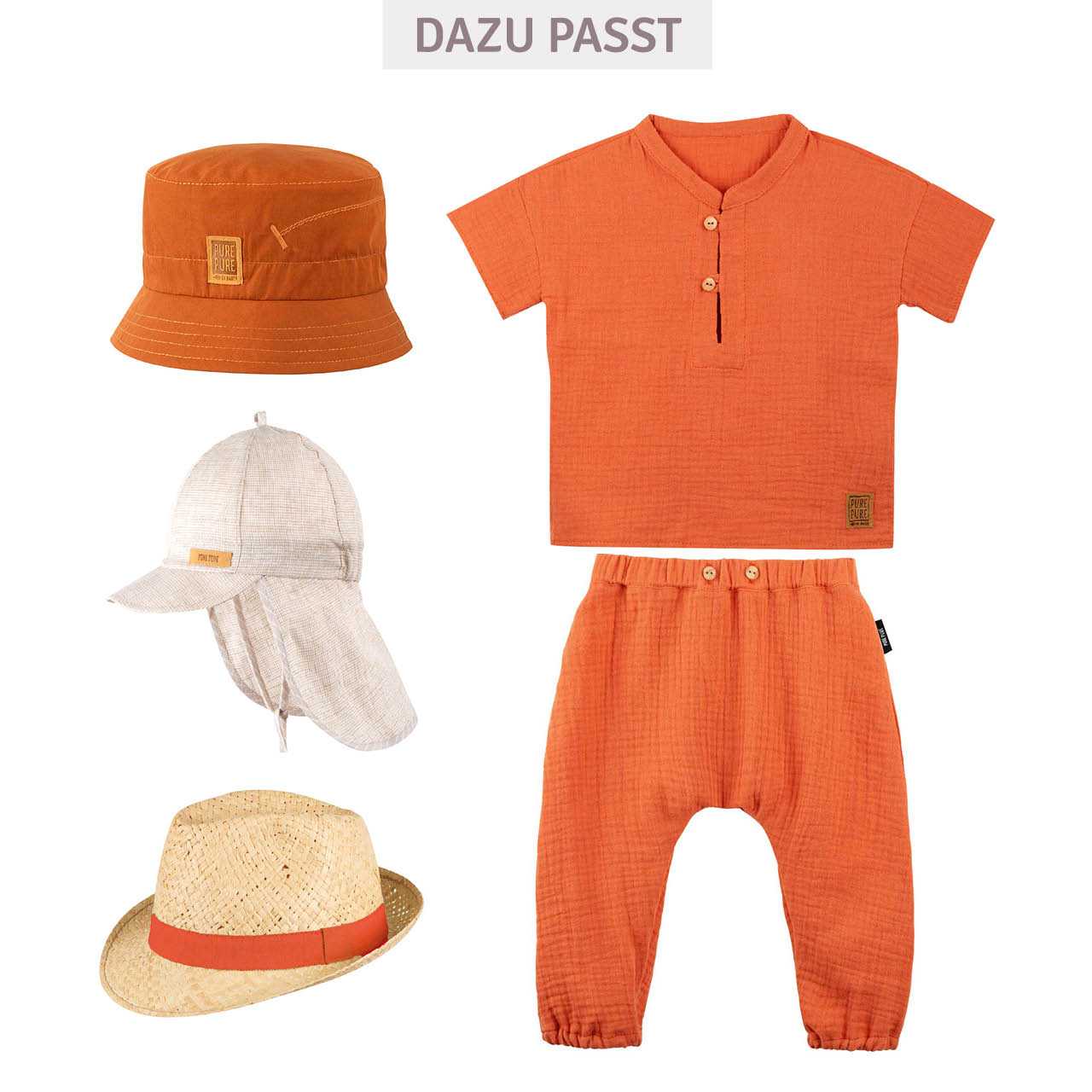 Baby Hose Musselin papaya-orange