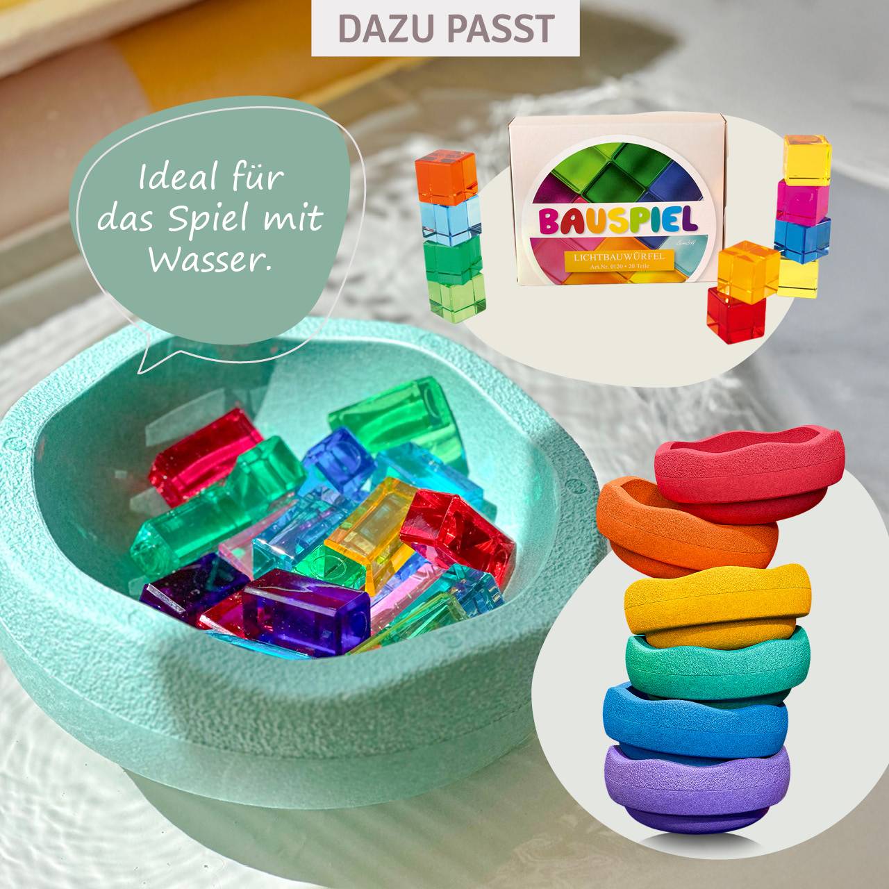 20 Lichtbauwürfel 2,5 cm zum Bauen und Spielen
