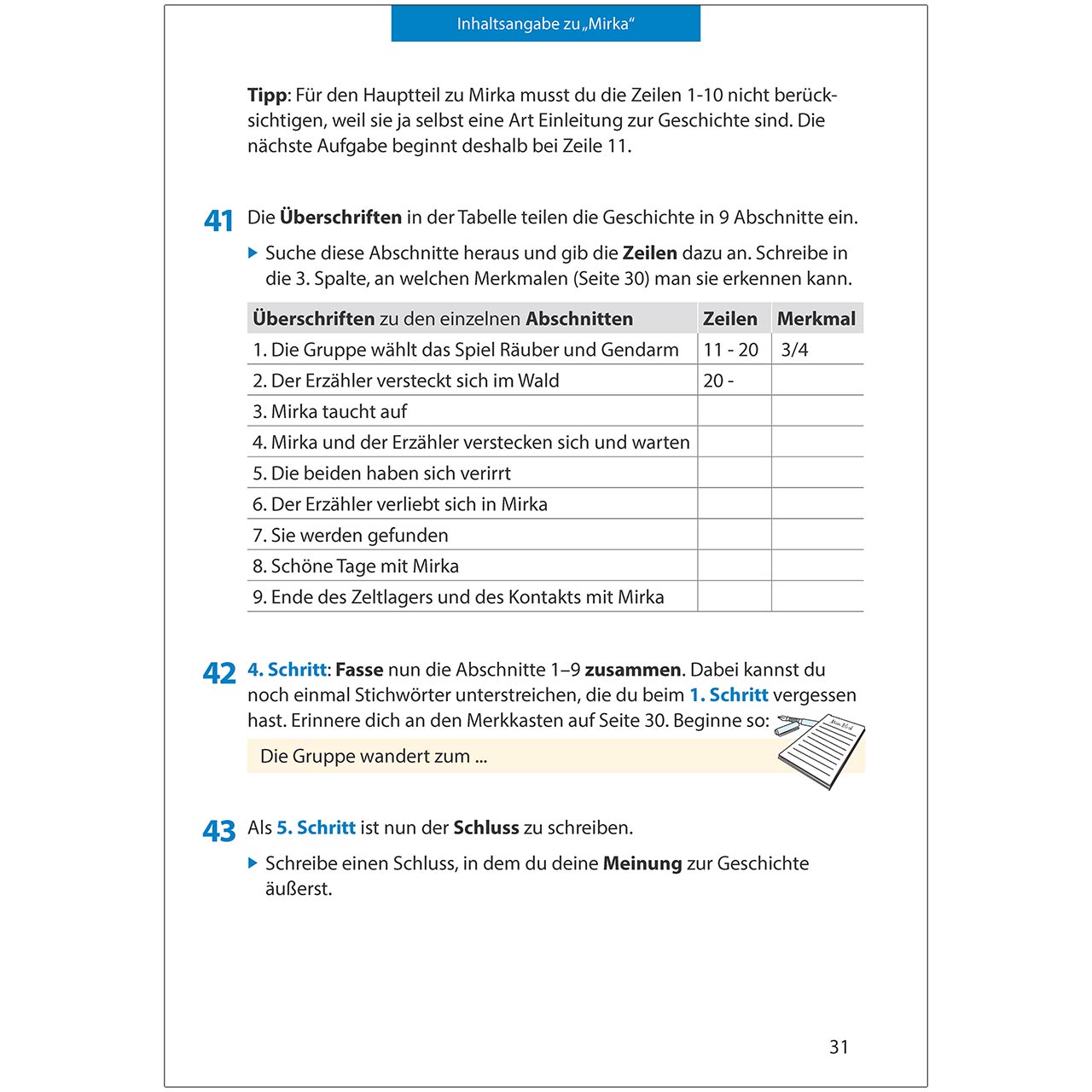 Übungsheft Aufsatz „Inhaltsangabe“ 7. bis 9. Klasse