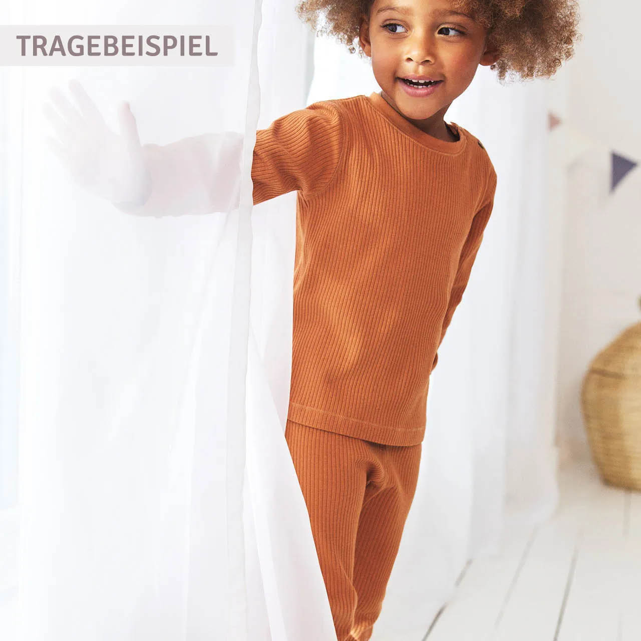 Edle Ripp Leggings rauchblau melange