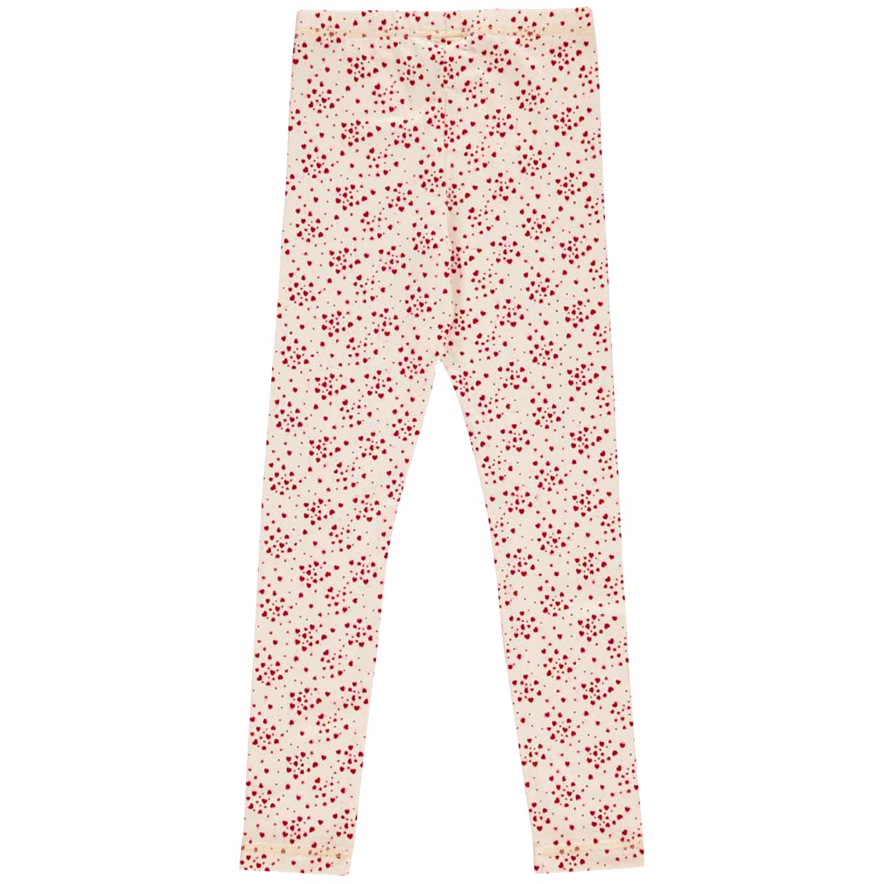 Leichte edle Herzchen Leggings creme-rot