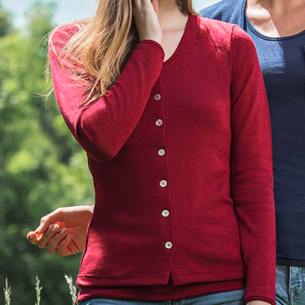 Damen Wolle Seide Cardigan malve