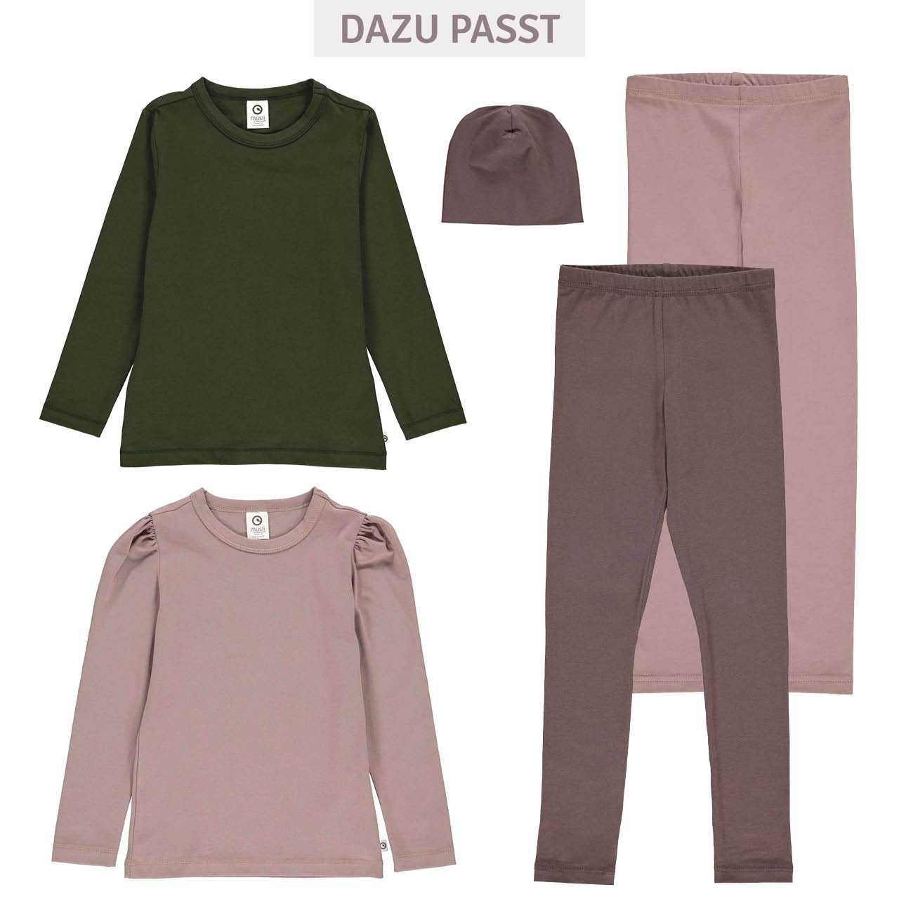 Edles Langarmshirt Puffärmel mauve