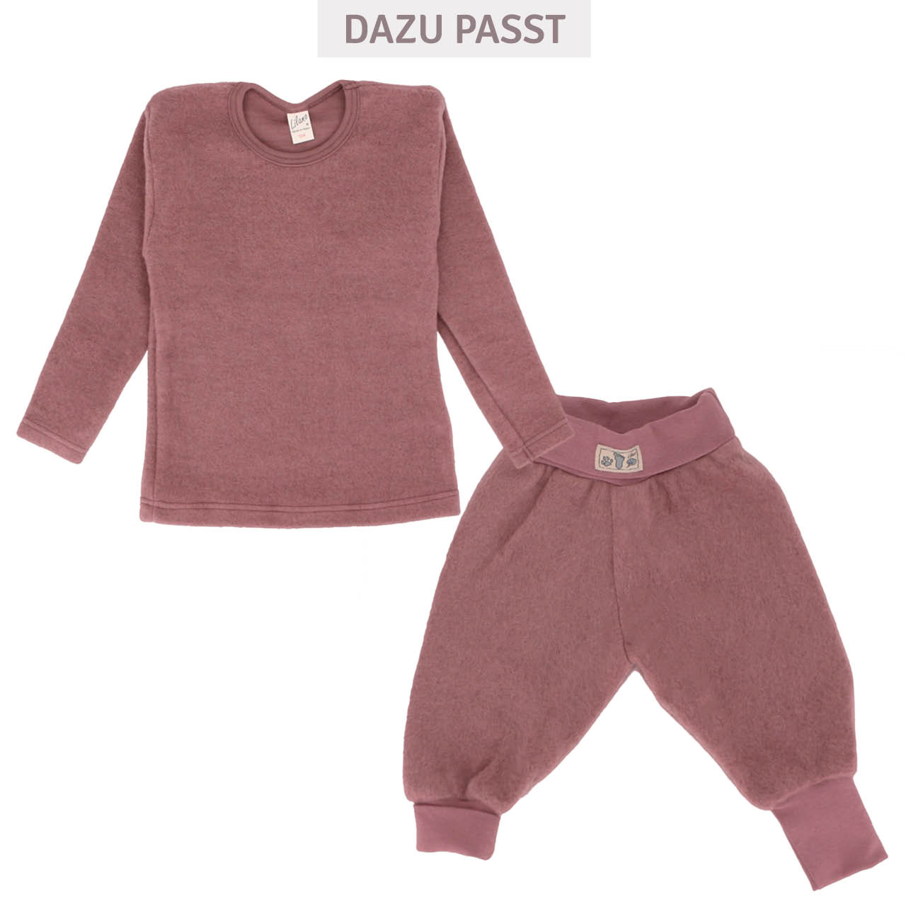 Kinder Pullover Wollplüsch mauve