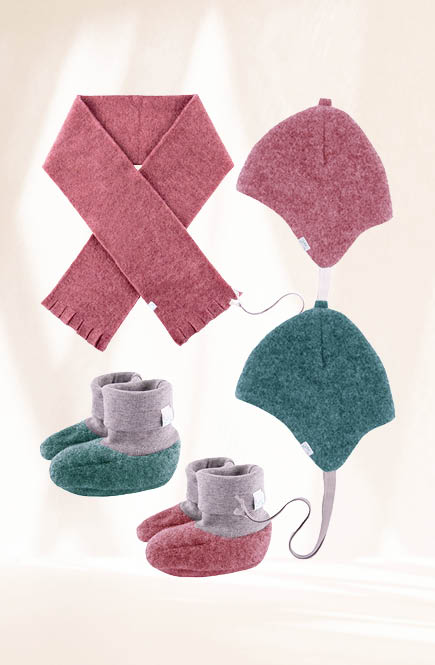 Warmer Wollfleece Steckschal altrosa 80cm