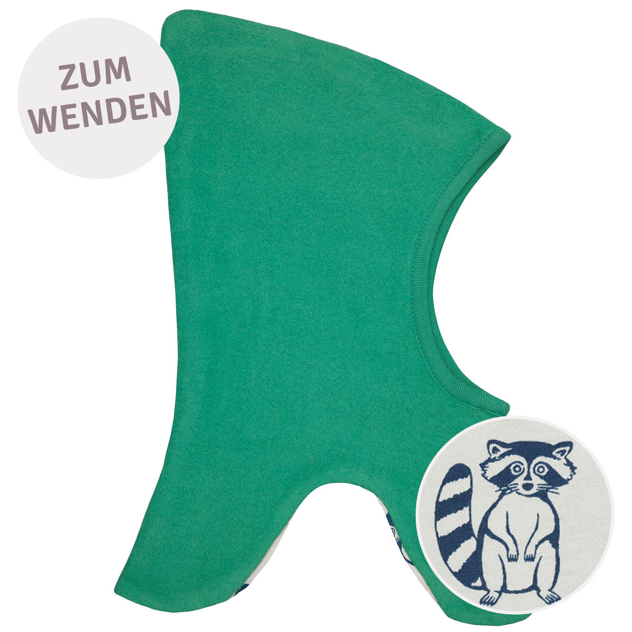 Wende Schlupfmütze Fleece grün