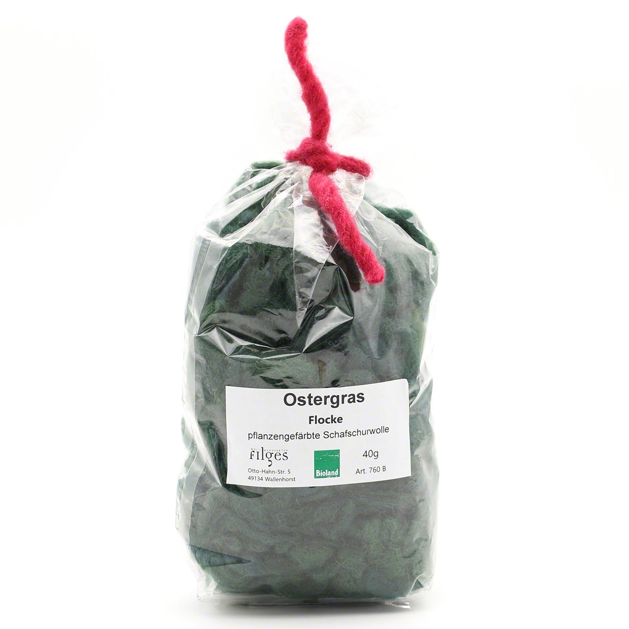 Ostergras Flocke, pflanzengefärbt Tannengrün, 40 g