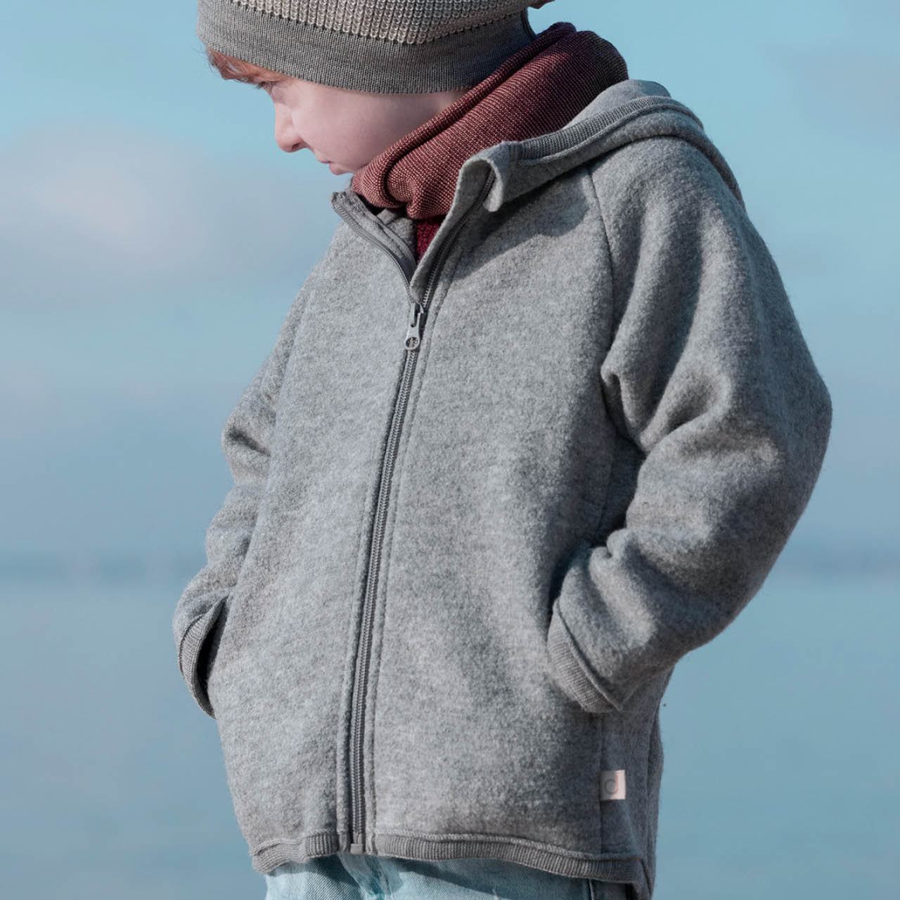Walkjacke mit Reissverschluss grau