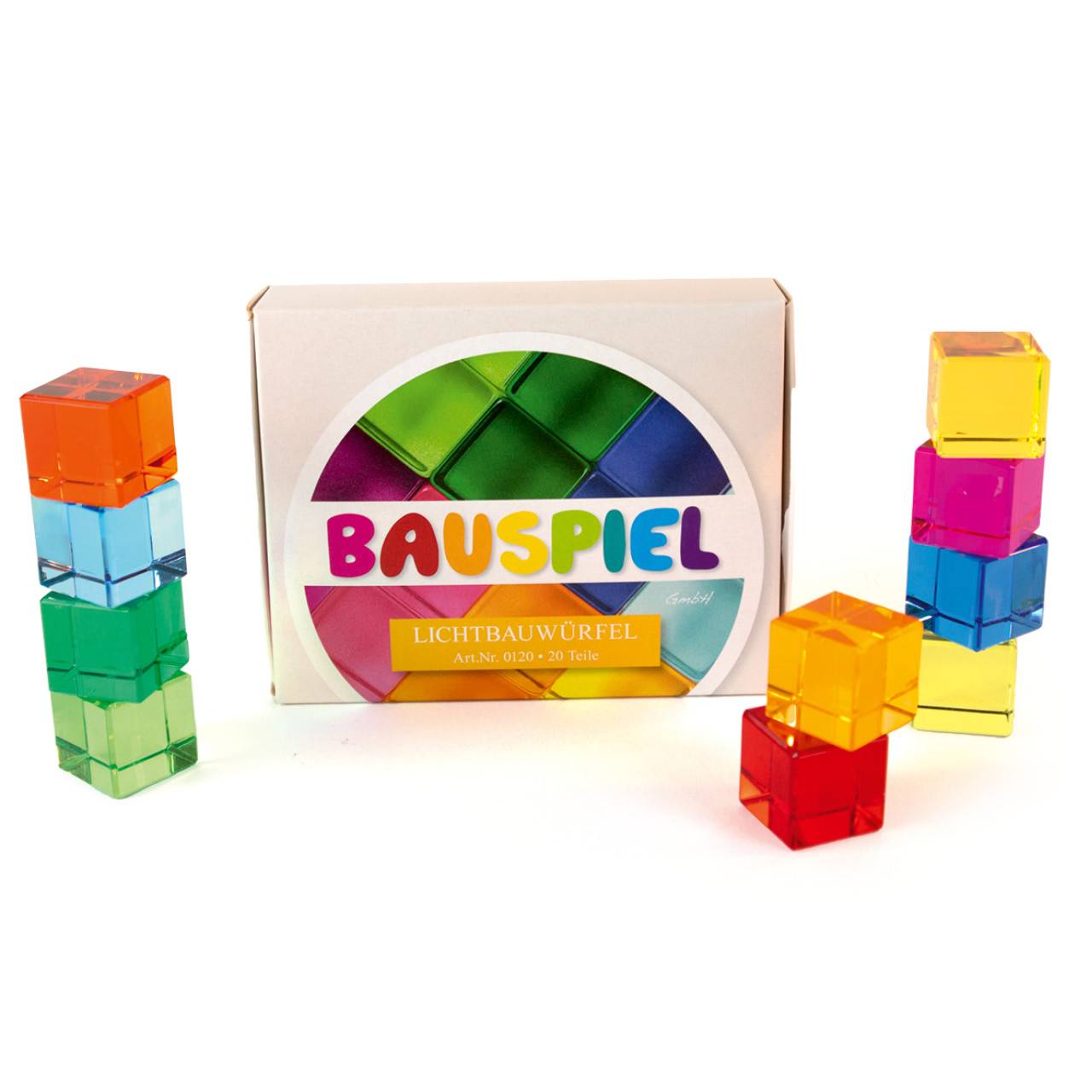 20 Lichtbauwürfel 2,5 cm zum Bauen und Spielen