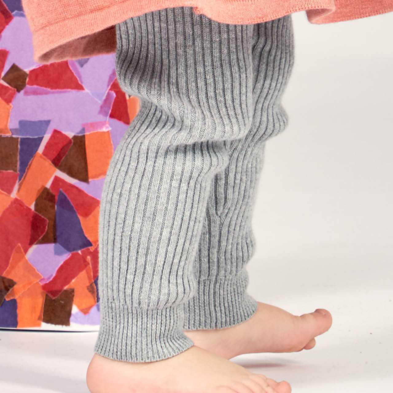 Warme Strickleggings Kinder grau