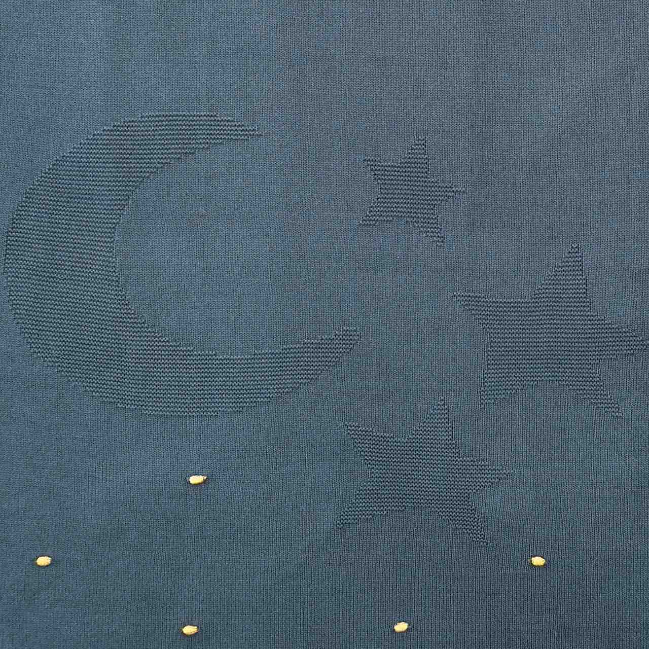 Babydecke Baumwollstrick Mond und Sterne 80 x 100 cm