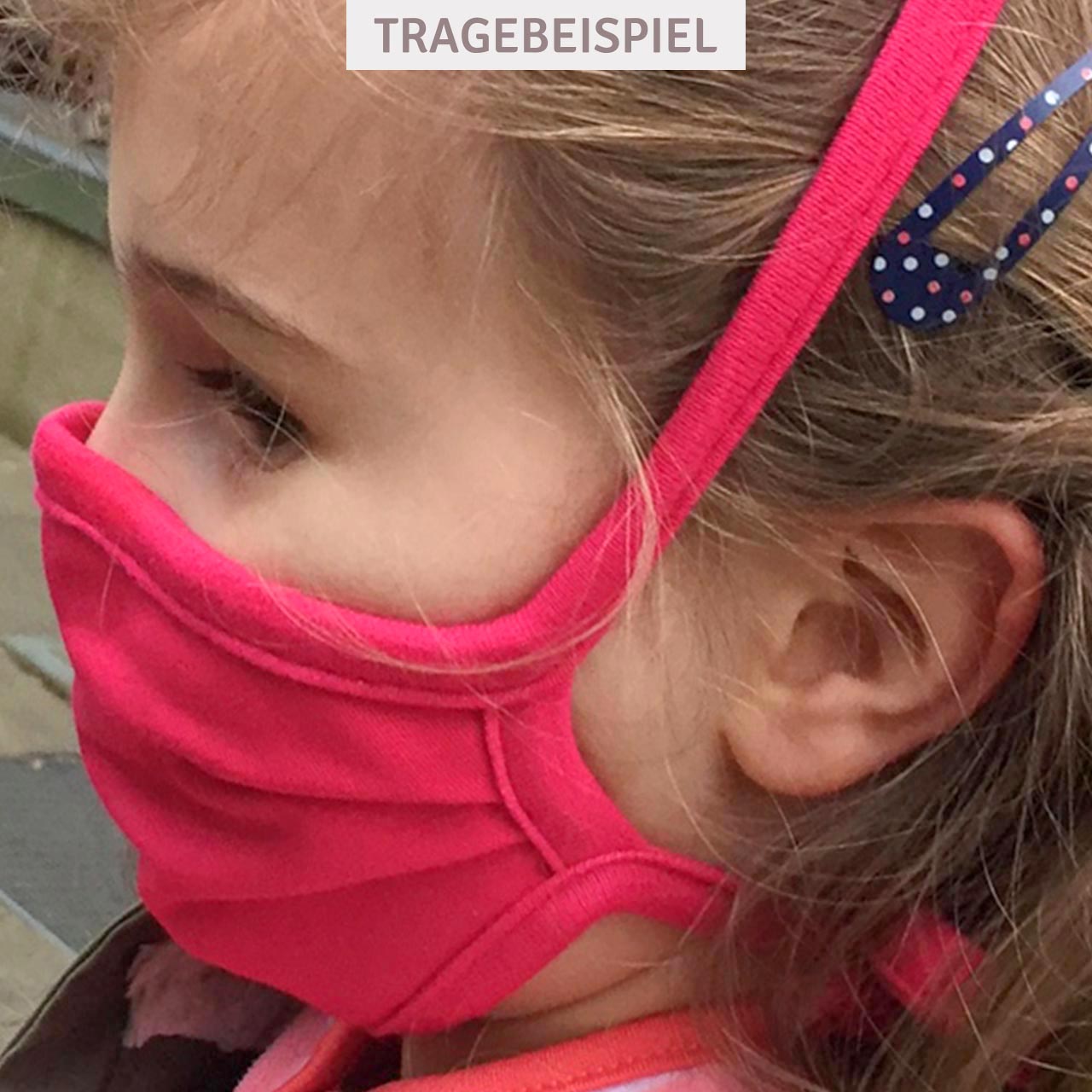 Kinder Mundbedeckung 4-8 J. - Wiederverwendbare Maske grau