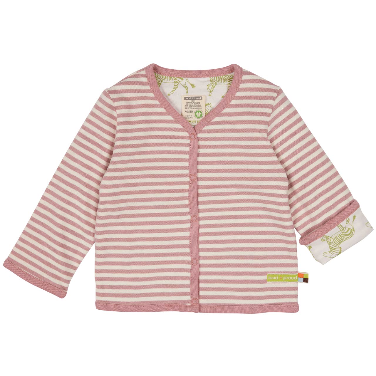 Gestreifte Wendejacke rosa